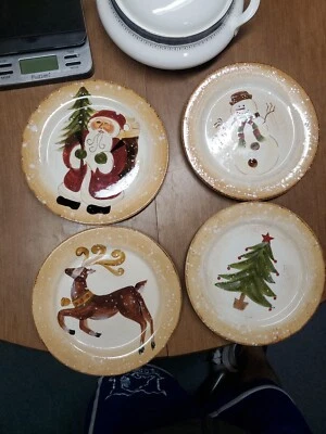4 Farrucci Tabletops Lifestyle WINTER WONDERLAND Salad Plates 8.75" Euc Bin 138 - Image 1 of 4