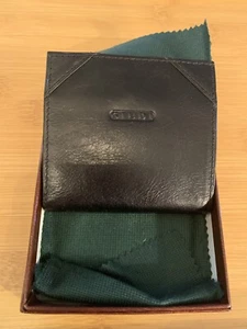 VINTAGE UNISEX GUIDI DESIGNER BLACK LEATHER BIFOLD WALLET MADE IN ITALY NEW BOX - Imagen 1 de 7
