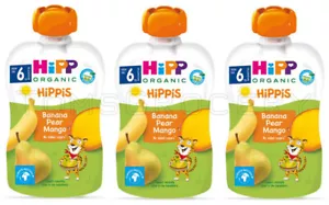 3 HIPP Bio Banane Birne Mango Püree Dessert ab 4 Monaten 100g 3,5oz - Bild 1 von 6