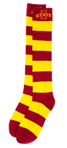 NCAA Iowa State Cyclones Gold and Maroon Stripe Dress Socks Cover