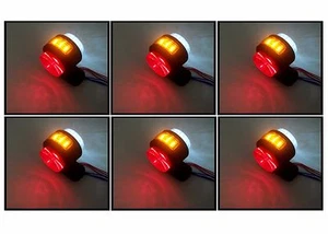 6 X 24V Indicatore Laterale Luci LED Ambra Bianco Rosso Camion Rimorchio Telaio - Imagen 1 de 6
