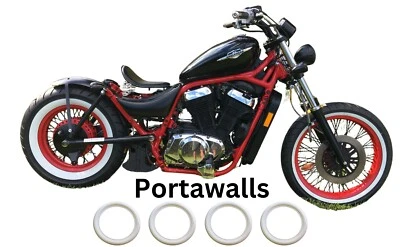 Portawall Motorcycle Front SLIM 2X 18''- Back WIDE 2X 15'' White wall Sidewall - Imagem 1 de 4