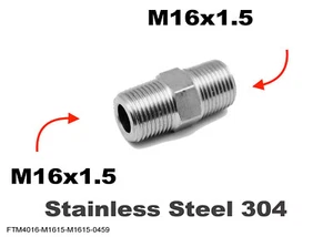 M16x1.5 Male to M16x1.5 Male Stainless Sensor Adaptor Fittings Conversion - Picture 1 of 4