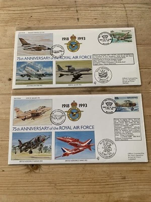 1993 ROYAL AIR FORCE RAF 75th ANNIVERSARY FLOWN COVER/FDC-2 x BAHAMAS-54 617 SQN - Image 1 of 2
