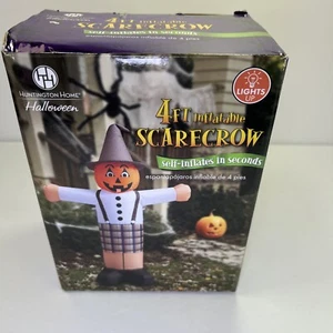 Halloween Espantapájaros Inflable Huntington Hogar Cabeza de Calabaza Otoño 4 pies NUEVO - Imagen 1 de 8
