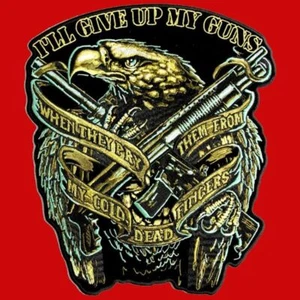 ROCKER 12 INCH ROCKER WITH EAGLE GUNS 2ND AMENDMENT BACK PATCH. FOR VEST/JACKET - Picture 1 of 1