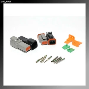 Deutsch DT 2-Pin Genuine Black & Grey Connector Kit 14-16AWG Solid Contacts, USA - Imagen 1 de 1