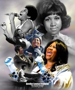 Aretha Franklin, Wishum Gregory Art, Wall Decor Print Poster  20" x 16"   4361 - Picture 1 of 1