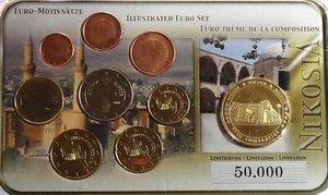 Euro-Motivsatz 2008-2009 Zypern + Medaille Nikosia Bfr Acryl box + Zertifikat - Picture 1 of 7
