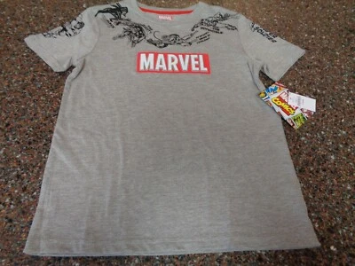 Old Navy Marvel Logo & Heroes SS T-Shirt Youth Boys Large (10-12) Gray NWT - Image 1 of 4