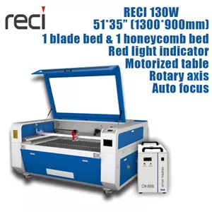 RECI 130 W4 Macchina da taglio incisore laser CO2 1300X900 mm motorizzata Z rotante - Foto 1 di 11