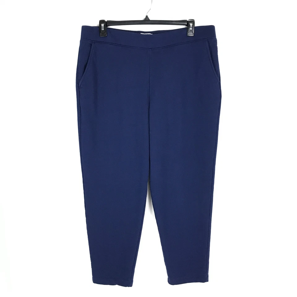 Lands' End Serious Sweats Ankle Sweatpants Women's XL / 18 Blue Casual Lounge - Image 1 of 4