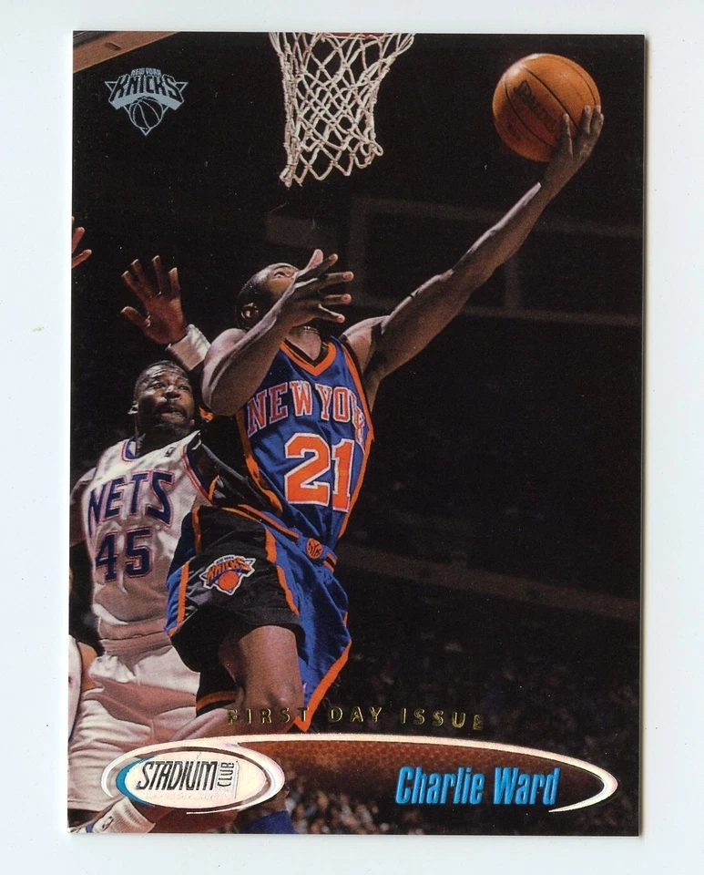 F557 CHARLIE WARD 1998-99 TOPPS STADIUM FIRST DAY ISSUE 47/200 #74 KNICKS RARE - Image 1 of 2