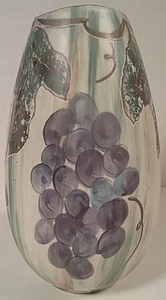 Jarrón de cerámica alto de hoja de uva de mediados de siglo firmado por J. Couture de colección 1971 - Imagen 1 de 1