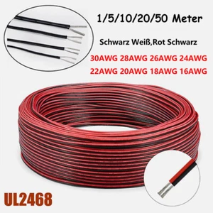16/18/20/22/24/26/28/30AWG Flachband Twin-Core 2-polige Kabel Litzendraht UL2468 - Picture 1 of 7
