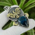 Gift For Women Pendant Eagle 925 Sterling Silver Natural Neon Apatite Gemstone