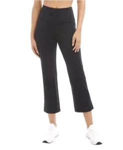 JOCKEY Women's Size M Yoga Capri Cropped Slit Flare Stretch Pants Black Salt NWT - Picture 1 of 8