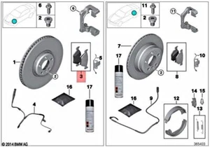 Genuine BMW E65 E66 750i 750Li Sedan Repair Kit Brake Pads 34116770575 - Picture 1 of 1