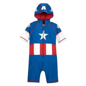 Disney Store Captain America Rash Guard Wetsuit Swimsuit 5/6 NWT - Picture 1 of 5
