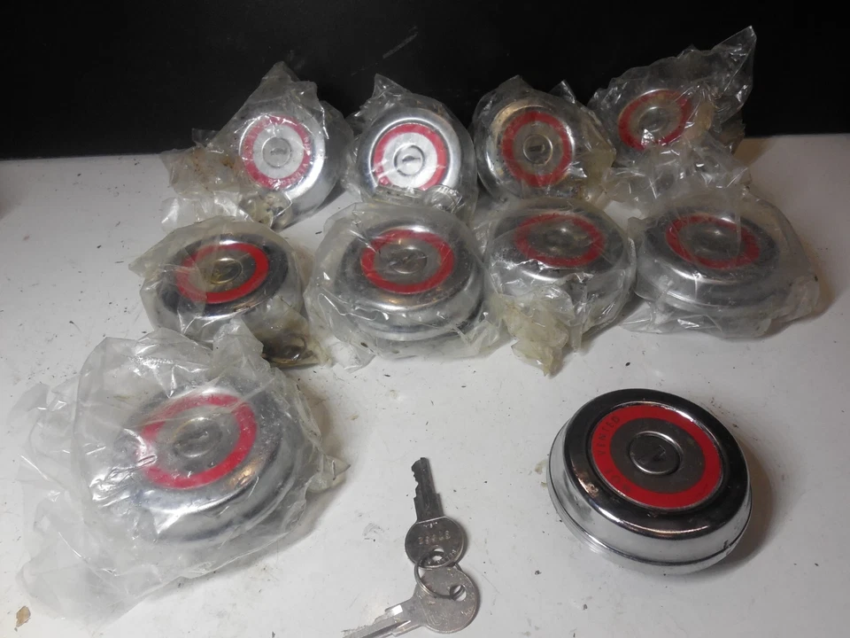 NOS Stant Locking Gas Cap G-57E Chrysler 1953-54 Ford 6 & 8 Lincoln (Set of 10) Foto 1 de 4