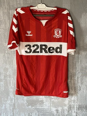 Men’s Middlesbrough FC 2018-19 Jersey Soccer Football Kit Red Hummel Size Medium - Image 1 of 4