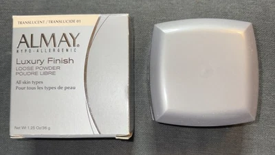 Polvo suelto Almay acabado de lujo 1,25 oz translúcido 01 hipoalergénico NUEVO Foto 1 de 4