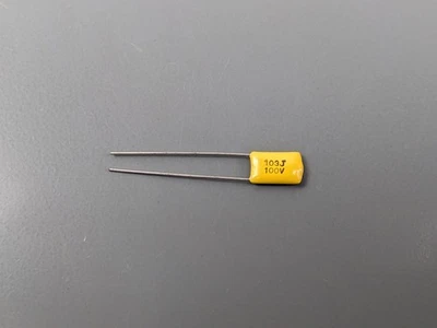 (50) Capactores de película de Mylar 0,01 uF 100 V 5 % ECI (103J poliéster amarillo 10 nF) Nuevo de Lote Antiguo Foto 1 de 2