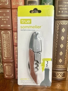 NIB TRUE SOMMELIER Palisander Griff Doppelklappbar KELLNERKORKENZIEHER Weinöffner - Bild 1 von 17