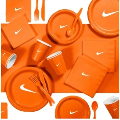 Juego de vajilla personalizado Sw00sh fiesta, fiesta de cumpleaños de 60 piezas en total - naranja Foto 1 de 4