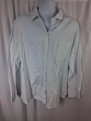 Camisa de vestir para hombre 2XL blanca con botones manga larga bolsillo en el pecho algodón rayón Foto 1 de 4