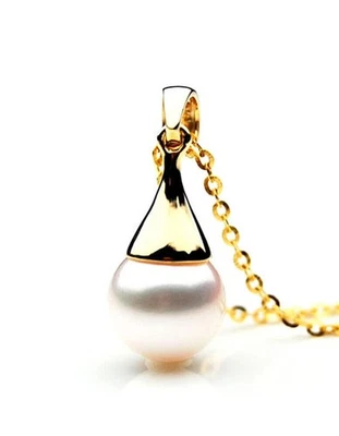 Pendentifs perles Akoya japonaises blanches Pacific Pearls® 9 mm bijoux... - Photo 1/4