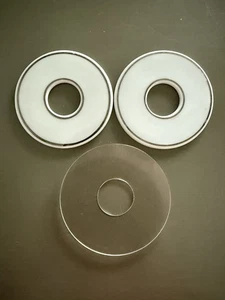 3 recolectores de goteo de cera de vela con adornos plateados vintage de porcelana bobeche - Imagen 1 de 5