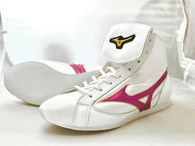 [Hecho por encargo] Zapatos de Boxeo Cortos MIZUNO Blanco/Metal Rosa/Dorado Línea con Bolso Foto 1 de 4