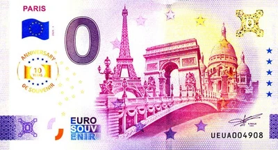 75009 Pont et 3 monuments, 2025, Anniversaire, Billet Euro Souvenir - Photo 1/2