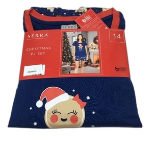 Serra Multicoloured Short Sleeve Pyjamas PJ Set Christmas Theme Ladies Sz AU 14 - Picture 1 of 4