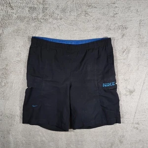 Vintage Nike Cargo Shorts Herren Medium schwarz und blau bestickt mehrere Taschen - Bild 1 von 9