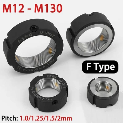 F Typ Präzisions-Kugelumlaufspindel Stange Kontermutter Kronenmutter M12 - M130 - Bild 1 von 4
