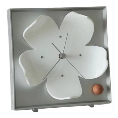 Luxury White Sakura Petal Desk Clock – Modern Aluminium Art Timepiece - Image 1 of 4
