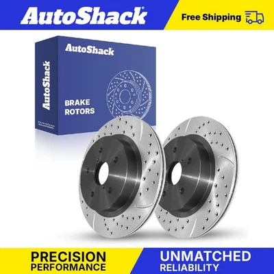 Rear Drilled Slotted Brake Rotors for Subaru Outback Legacy WRX Forester - Image 1 of 3
