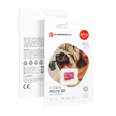 Forcell Memory Card F-data Microsd Hc 64 Gb Cl 10 Per Huawei Honor Play 3 3e 4t - Immagine 1 di 4