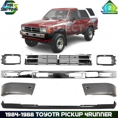 Front Bumper Chrome & Grille Assembly Kit For 1984-1988 Toyota Pickup 4Runner - Image 1 of 4