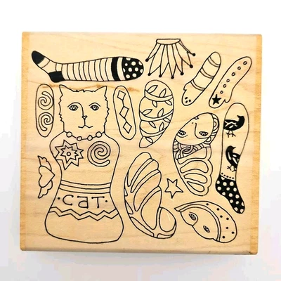 MUÑECA DE PAPEL GATO Paula Best Sello de Goma 0609-B Collage Felino Arte Alas a555 Foto 1 de 4