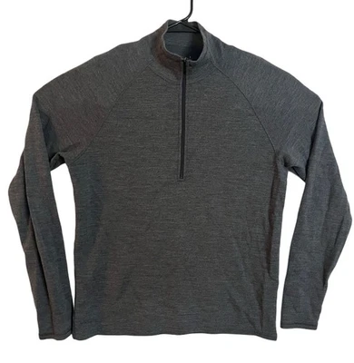 Ibex 1/2 Zip Sweater Adult Size S-M Certified Merino Wool Charcoal READ - Image 1 of 4