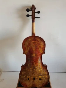 Master 4/4 violin Stradi model Flamed maple back spruce top hand carved K0195 - Picture 1 of 7