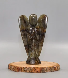 110 mm Labradorita Poder Curativo Chakra Energía Meditación Piedra Mano Curvada Ángel - Imagen 1 de 6