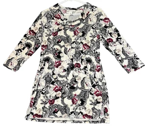 Camicia tunica donna White House Black Market taglia media floreale collo cappuccio paisley - Foto 1 di 12