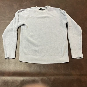 Bloomingdale’s Men’s Small Light Blue 100% Cotton Crew Neck Pullover Sweater - Picture 1 of 3