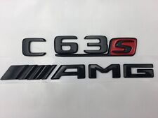 C63 S + AMG Gloss Black Red Trunk Emblem Badge OEM Mercedes Benz C63S New 2018