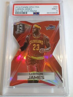 2014 Panini Spectra LeBron James #69 RED Prizm /25 Die Cut - PSA 9 (POP 1) - Image 1 of 3