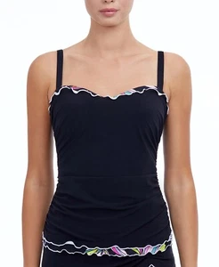 Profile by Gottex BLACK Monaco D-Cup Underwire Tankini Swim Top, US 32D, UK 32D - Picture 1 of 1